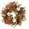 26" White Pumpkins & Leaves Fall Harvest Wreath